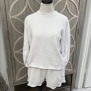 Women's White Long Sleeve 2- piece set